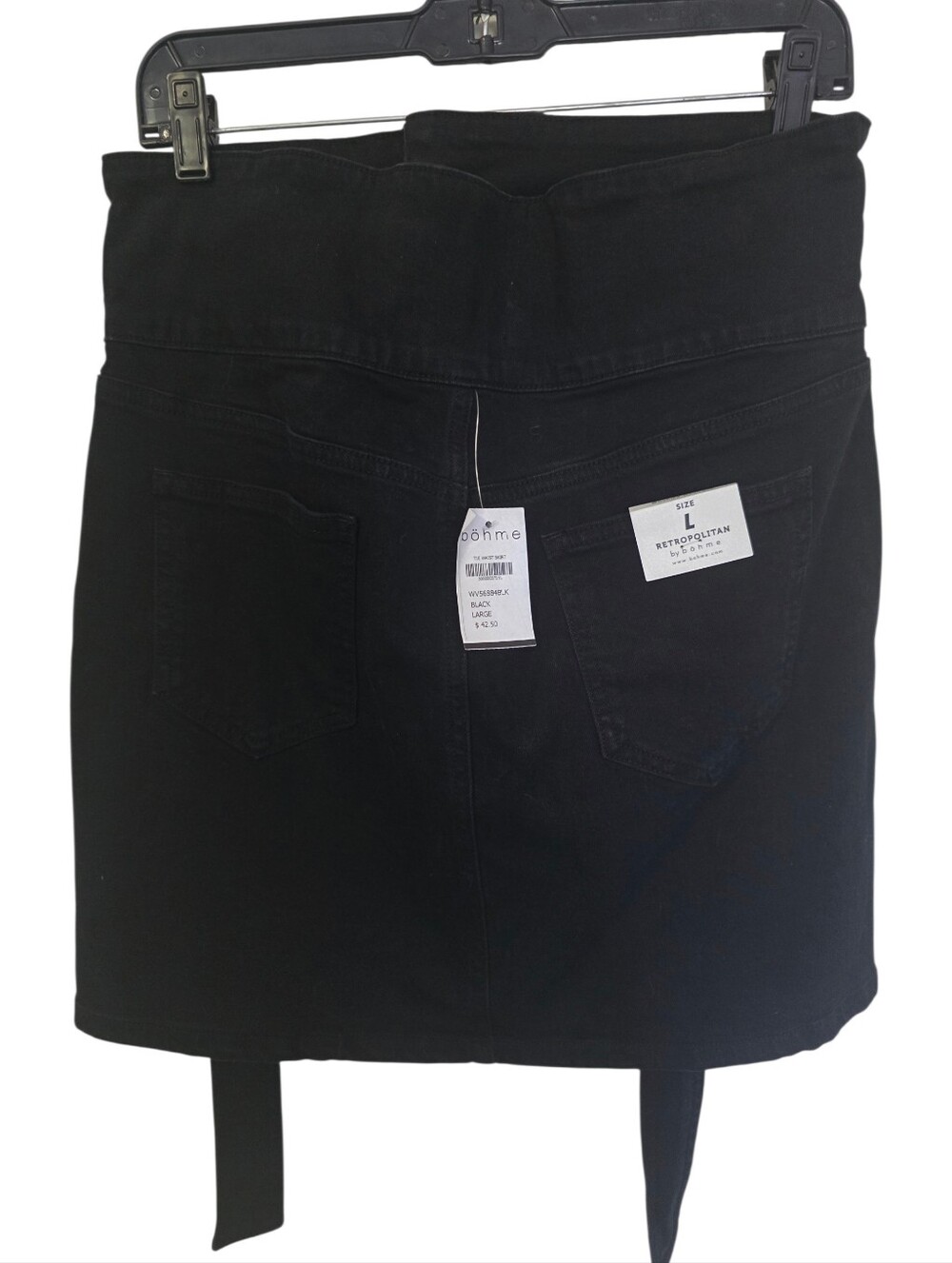 NWT Retropolitan By Bohme Black High-Rise Mini Skirt Size Large